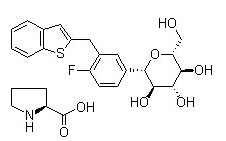 Ipragliflozin L-proline 结构式