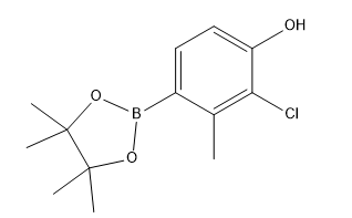 2-chloro-3-methyl-4-(4,4,5,5-tetramethyl-1,3,2-dioxaborolan-2-yl)phenol Chemical Structure