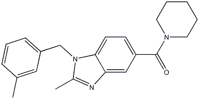 [2-Methyl-1-[(3-methylphenyl)methyl]-1H-benzimidazol-5-yl]-1-piperidinylmethanone Chemical Structure