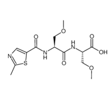O-methyl-N-(O-methyl-N-(2-methylthiazole-5-carbonyl)-L-seryl)-L-serine Chemical Structure