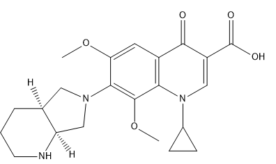 6,8-Dimethoxymoxifloxacin 结构式