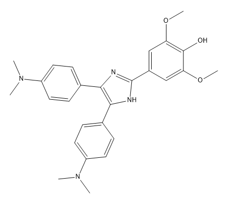Phenol, 4-[4,5-bis[4-(dimethylamino)phenyl]-1H-imidazol-2-yl]-2,6-dimethoxy- Chemical Structure