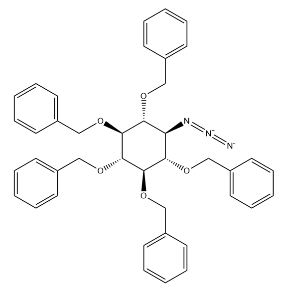 D-scyllo-Inositol, 1-azido-1-deoxy-2,3,4,5,6-pentakis-O-(phenylmethyl)- Chemical Structure