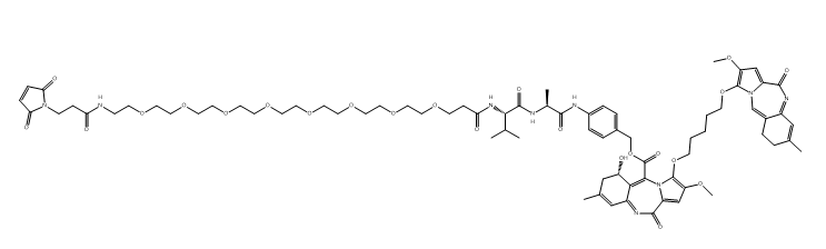 MP-PEG8-VA-PABC-PBD Dimer 结构式