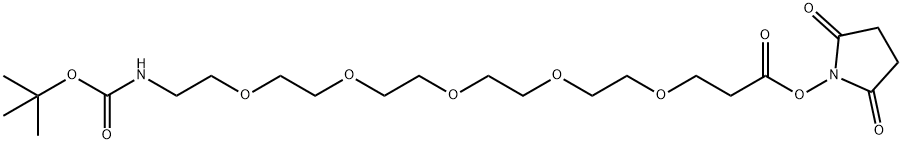 Boc-N-PEG5-C2-NHS ester Chemical Structure