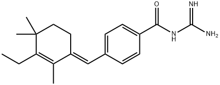 Benzamide, N-(aminoiminomethyl)-4-[(E)-(3-ethyl-2,4,4-trimethyl-2-cyclohexen-1-ylidene)methyl]- Chemical Structure