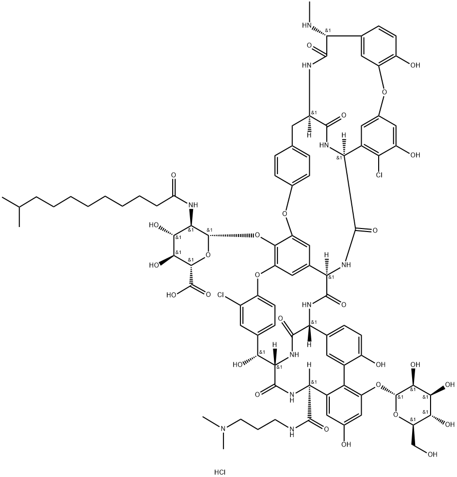 Dalbavancin hydrochloride 结构式