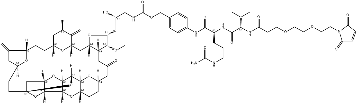 Mal-PEG2-VCP-Eribulin Chemical Structure