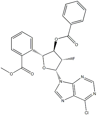 6-Chloropurine -9-beta-D-(3',5'-di-O-benzoyl-2'-deoxy-2'-fluoro)arabinoriboside Chemical Structure
