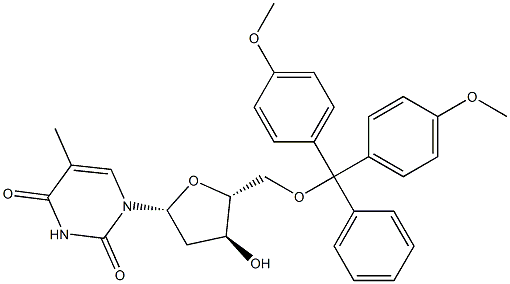 5'-O-(4,4'-Dimethoxytrityl)thymidine Chemical Structure