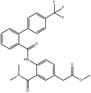 Methyl 2-(3-(dimethylcarbamoyl)-4-(4'-(trifluoromethyl)biphenyl-2-ylcarboxamido)phenyl)acetate Chemical Structure