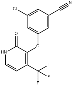 3-Chloro-5-((2-oxo-4-(trifluoromethyl)-1,2-dihydropyridin-3-yl)oxy)benzonitrile Chemical Structure