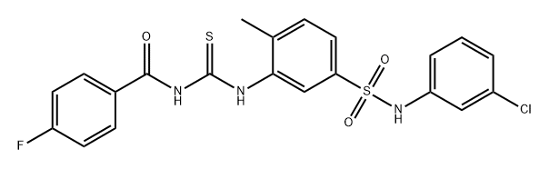 N-((5-(N-(3-Chlorophenyl)sulfamoyl)-2-methylphenyl)carbamothioyl)-4-fluorobenzamide Chemical Structure
