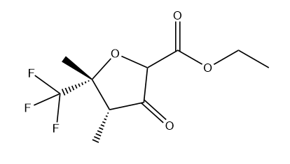 Ethyl cis-4,5-dimethyl-3-oxo-5-(trifluoromethyl)tetrahydrofuran-2-carboxylate 结构式