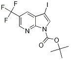 Tert-Butyl 3-iodo-5-(trifluoromethyl)-1H-pyrrolo-[2,3-b]pyridine-1-carboxylate Chemical Structure