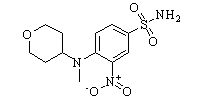 3-Nitro-4-(((tetrahydro-2H-pyran-4-yl)methyl)amino)benzenesulfonamide Chemical Structure