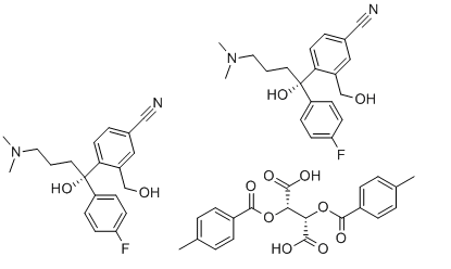 Citadiol hemi-bis-4-toluoyl-D-tartrate, (S)- Chemical Structure