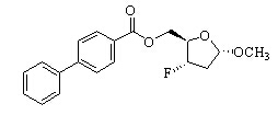 Methyl 2,3-Dideoxy-3-fluoro-5-O-(4-phenylbenzoyl)-α-D-erythro-pentofuranoside Chemical Structure