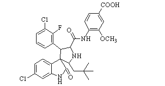 rel-4-[[[(2'R,3S,4'R,5'S)-6-Chloro-4'-(3-chloro-2-fluorophenyl)-2'-(2,2-dimethylpropyl)-1,2-dihydro-2-oxospiro[3H-indole-3,3'-pyrrolidin]-5'-yl]carbon Chemical Structure