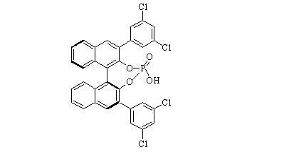 (S)-3,3'-Bis(3,5-dichlorophenyl)-1,1'-binapthyl-2,2'-diyl hydrogenphosphate Chemical Structure