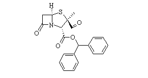 (2S,3R,5R)-benzhydryl 3-formyl-3-methyl-7-oxo-4-thia-1-aza-bicyclo[3.2.0]heptane-2-carboxylate Chemical Structure
