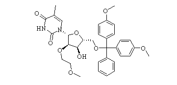 5'-O-[Bis(4-methoxyphenyl)phenylmethyl]-2'-O-(2-methoxyethyl)-5-methyluridine Chemical Structure