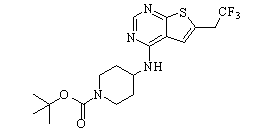 Tert-butyl 4-(6-(2,2,2-trifluoroethyl)thieno[2,3-d]pyrimidin-4-ylamino)piperidine-1-carboxylate Chemical Structure