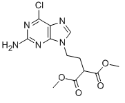 Dimethyl [2-(2-amino-6-chloro-9H-purin-9-yl)ethyl]malonate Chemical Structure