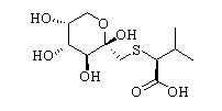 β-D-Fructopyranose, 1- S -[(1 S )-1-carboxy-2-methylpropyl]-1-thio- Chemical Structure