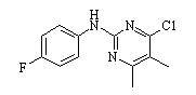 4-Chloro-2-(4-fluorophenylamino)-5,6-dimethylpyrimidine 结构式