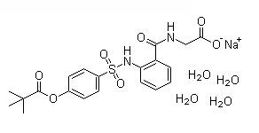 Sivelestat sodium tetrahydrate 结构式