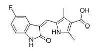 5-((Z)-(5-Fluoro-2-oxoindolin-3-ylidene)methyl)-2,4-dimethyl-1H-pyrrole-3-carboxylic acid Chemical Structure
