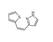 5-[(E)-2-(2-Thienyl)vinyl]-1H-pyrazole 结构式