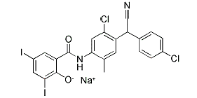 Closantel sodium Chemical Structure