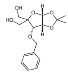 3-o-Benzyl-4-(Hydroxymethyl-1,2-o-Isopropylidene)-Alpha-d-Erythropentofuranose 结构式