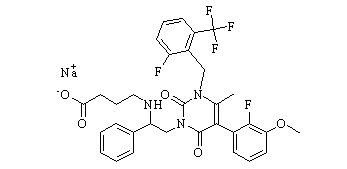 Elagolix sodium Chemical Structure