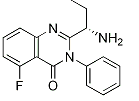 (S)-2-(1-aMinopropyl)-5-fluoro-3-phenylquinazolin-4(3H)-one 结构式