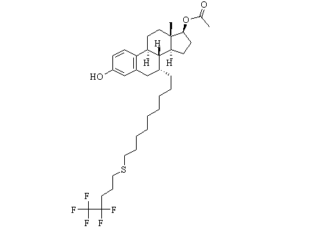 Estra-1,3,5(10)-triene-3,17-diol,7-[9-[(4,4,5,5,5-pentafluoropentyl)thio]nonyl]-,17-acetate,(7a,17b)- Chemical Structure