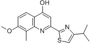 4-Quinolinol, 7-methoxy-8-methyl-2-[4-(1-methylethyl)-2-thiazolyl]- Chemical Structure